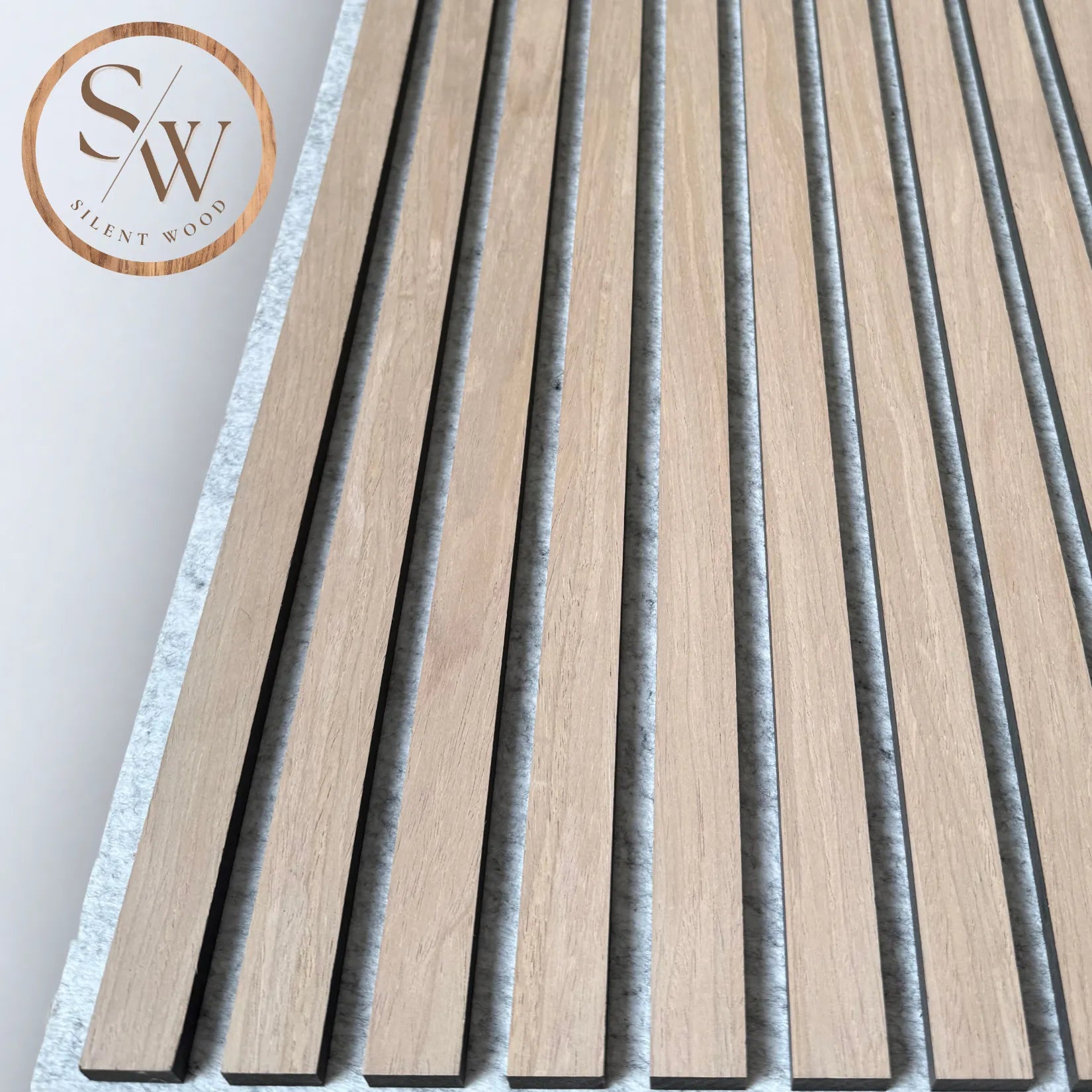 Premium - Akustikpanel - Grå filt - Light Oak