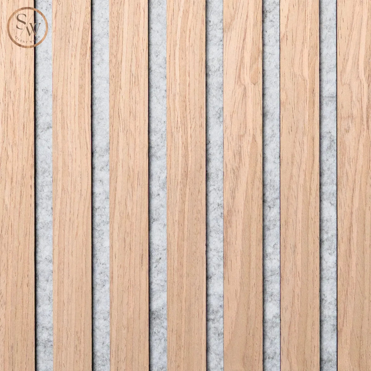 Premium - Akustikpanel - Grå filt - Light Oak