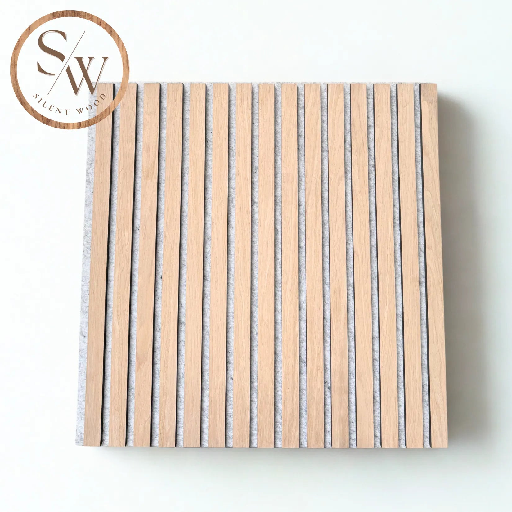 Premium - Akustikpanel - 60x60 cm 4 stk. Grå Filt - Light Oak