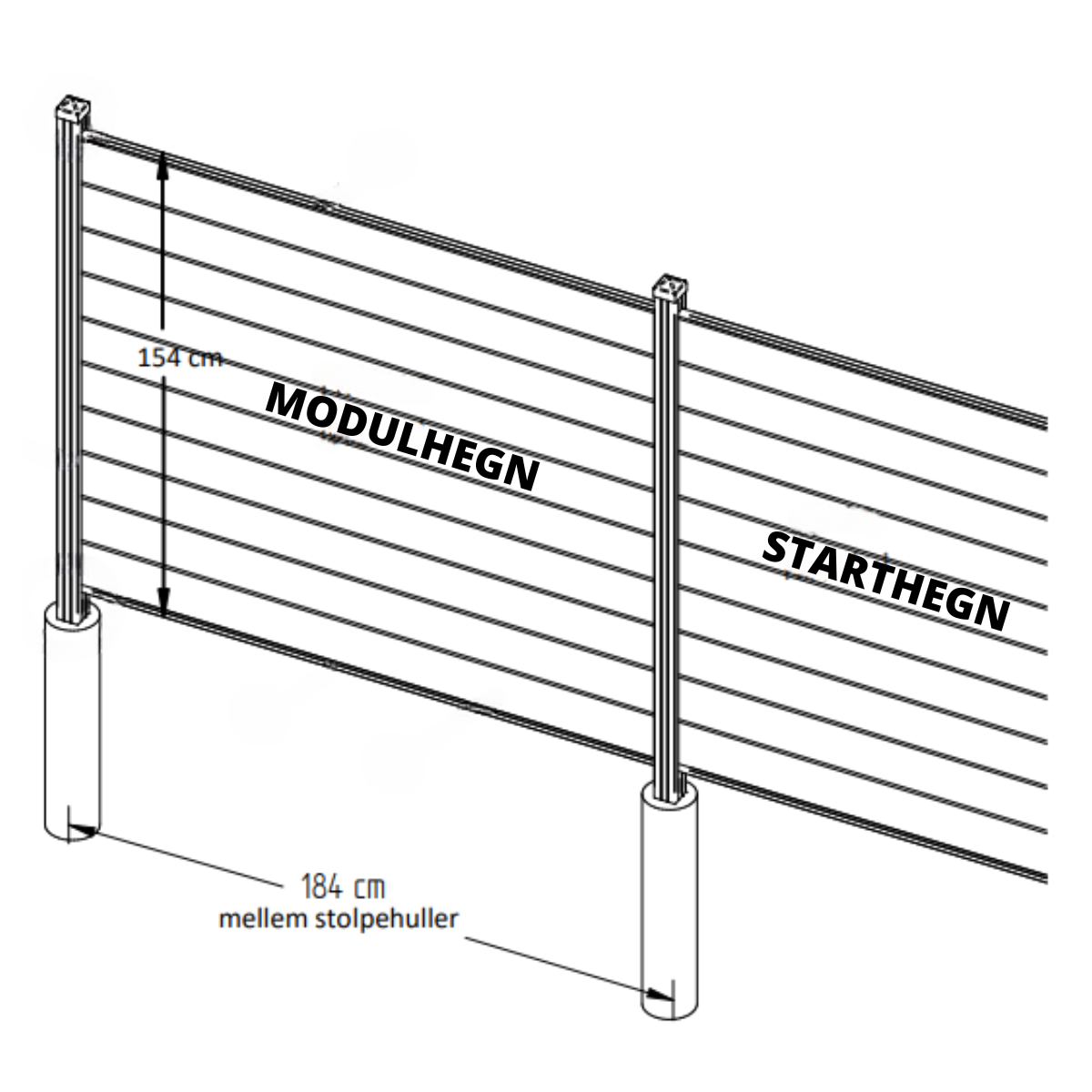 Aruba - Modulhegn H: 150 cm