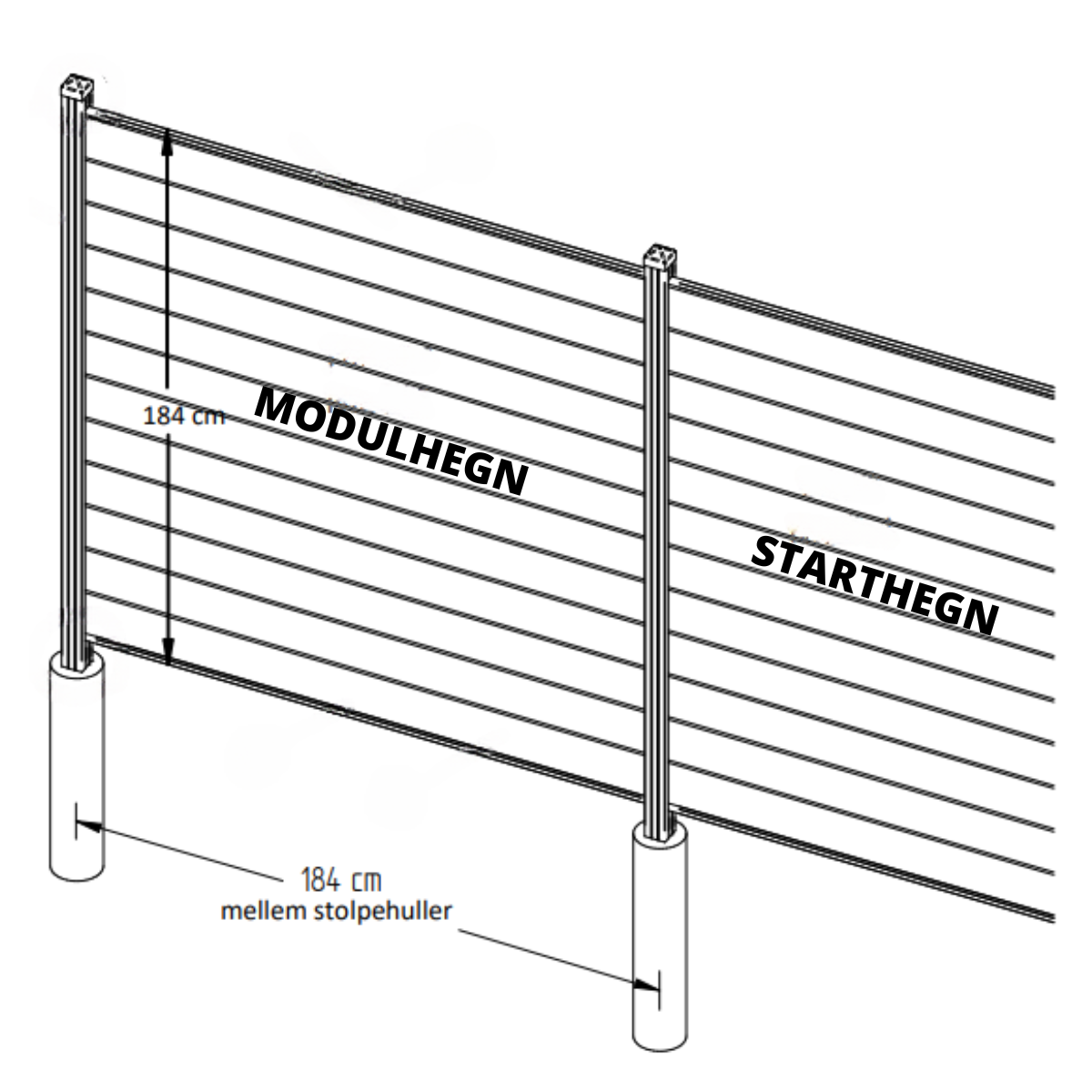 Cuba - Modulhegn H: 180 cm