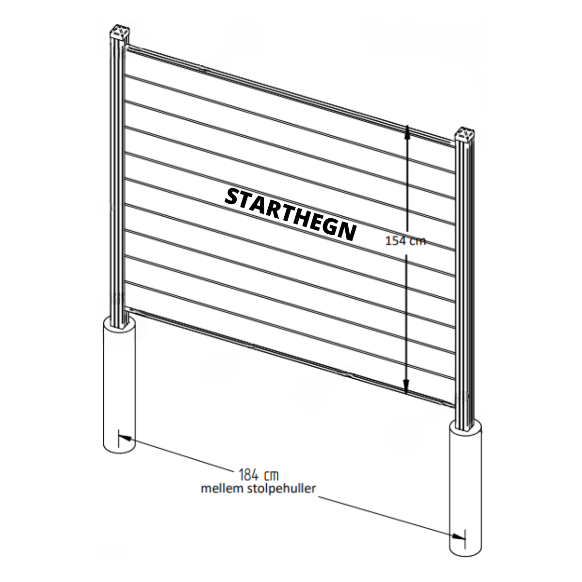 Aruba - Starthegn H: 150 cm