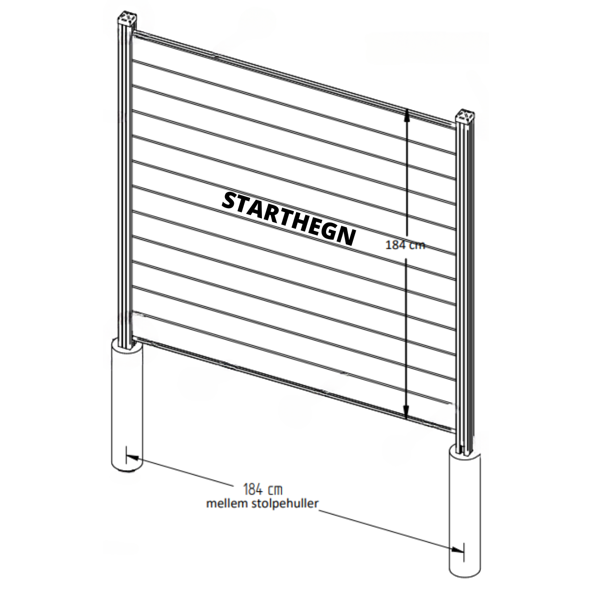 Aruba - Starthegn H: 180 cm