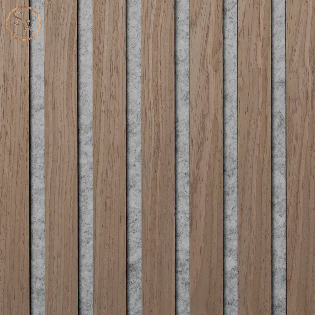 Premium - Akustikpanel - Grå filt - Light Brown Oak