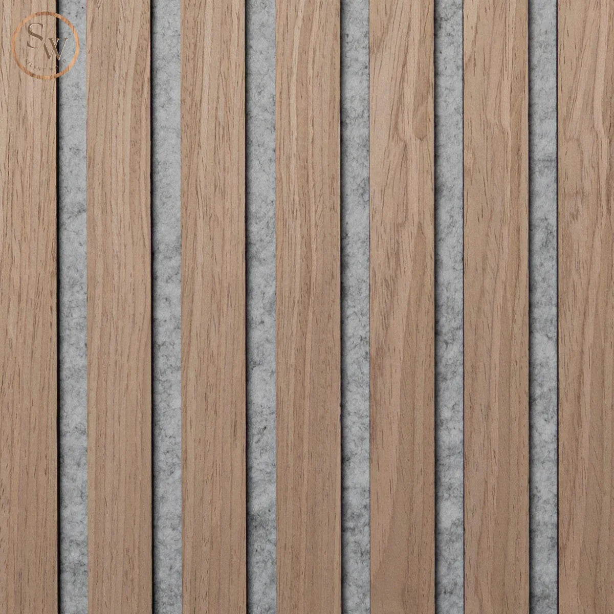 Premium - Akustikpanel - Grå filt - Light Brown Oak