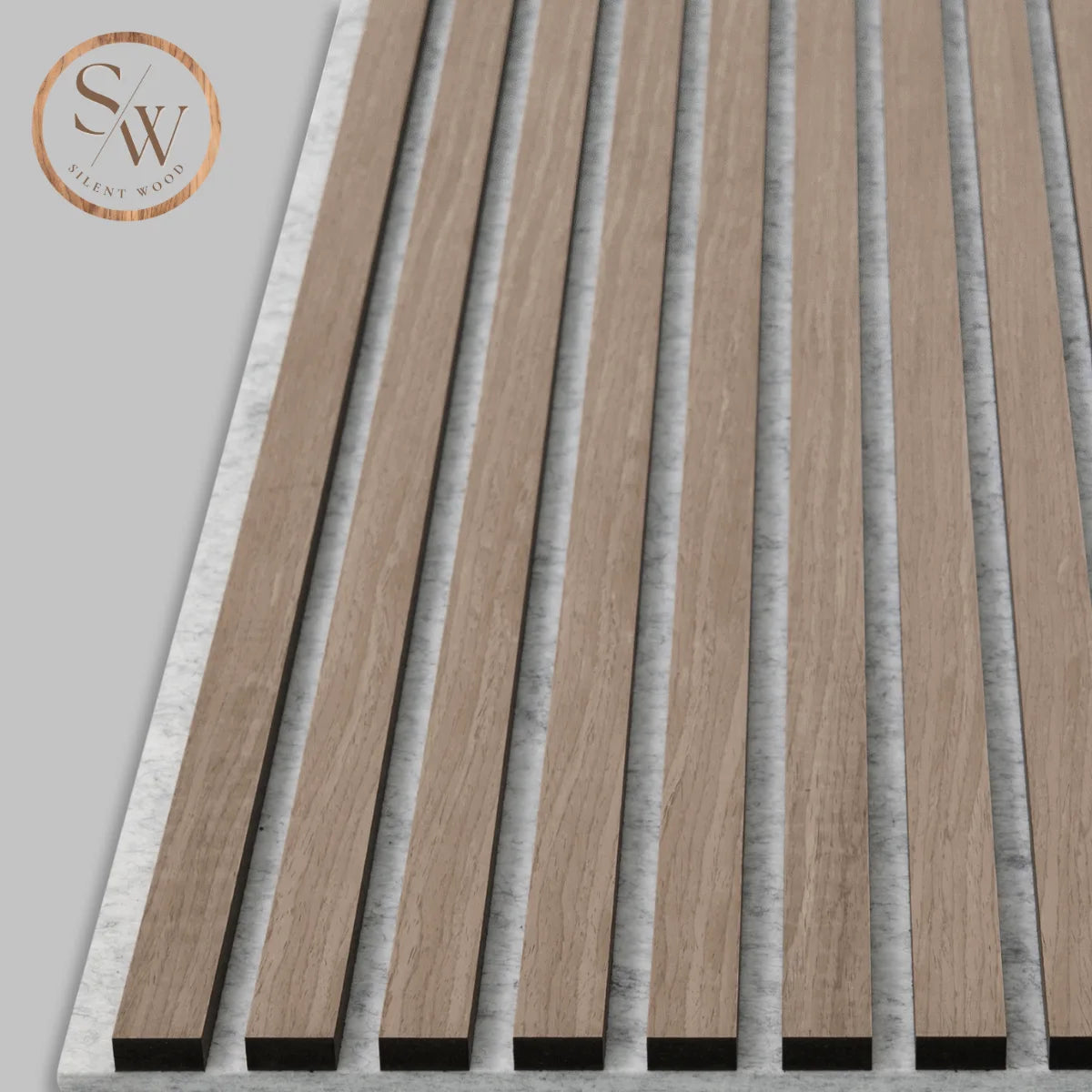 Premium - Akustikpanel - Grå filt - Light Brown Oak